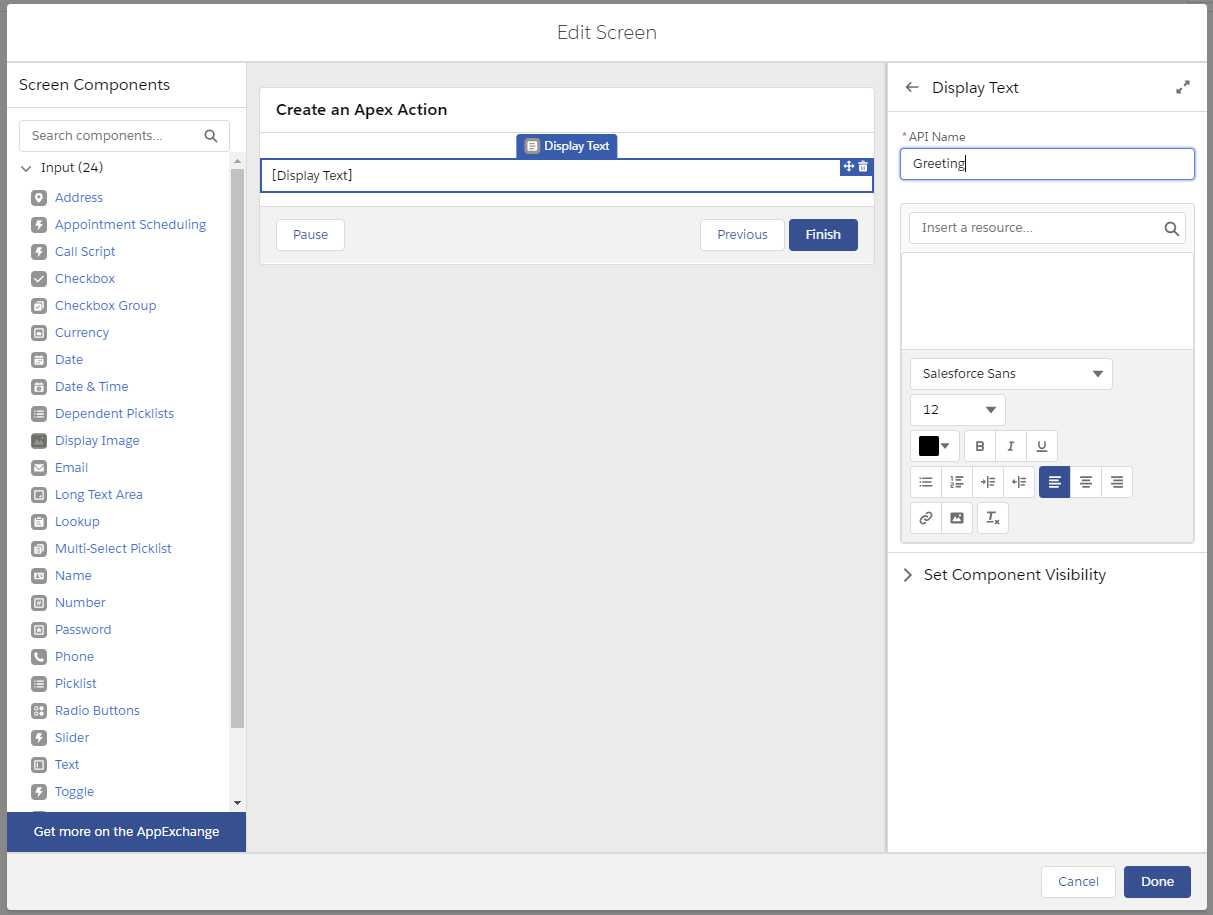 Screen Element Editor